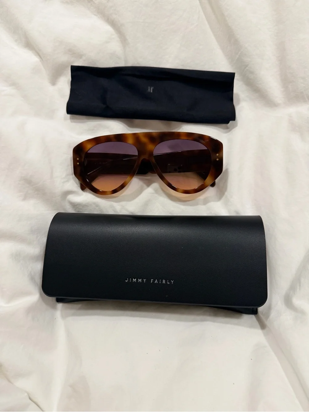 Jimmy Fairly Women’s Tortoiseshell Brown Oversized Shield Sunglasses